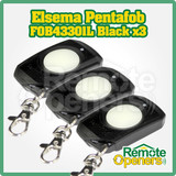 Elsema 3x Pentafob FOB43301L Black 1 Large Button Wireless Key Fob Remote Controls