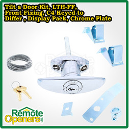 Tilt a Door Kit, LTH-FF, Front Fixing, C4 Keyed to Differ , Display Pack, Chrome Plate