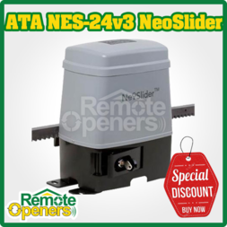 ATA NES-24v3 Sliding Gate  Opener Free Upgrade to NeoSlider™ 500 & Sliding Gate Kit With Solar
