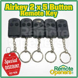 AIRKEY 2 Button Garage Door Remote Air Key AK3TX2R - Pack of 5
