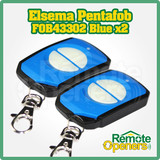 Elsema 2x Pentafob FOB43302 Blue 2 Button Wireless Key Fob Remote Control