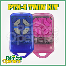 PTX-4 Twin Pack (Blue & Pink) Garage Door Remote ATA SecuraCode
